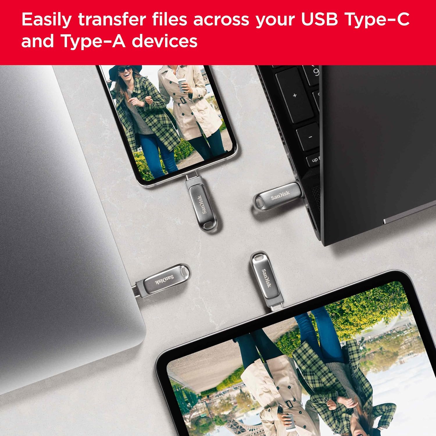 Buy SanDisk,SanDisk 128GB Ultra Dual Drive Luxe USB Type-C Flash Drive - Up to 400MB/s, Reversible USB-C & Type-A Connectors, for Smartphones, Tablets, Macs, and PCs, Silver - Gadcet UK | UK | London | Scotland | Wales| Near Me | Cheap | Pay In 3 | USB Flash Drives
